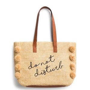 NWT T-SHIRT & JEANS Vida Straw DO NOT DISTURB Tote